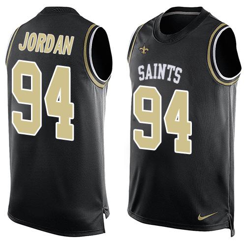 Nike Saints #94 Cameron Jordan Black Team Color Men's Stitched NFL Limited Tank Top Jersey